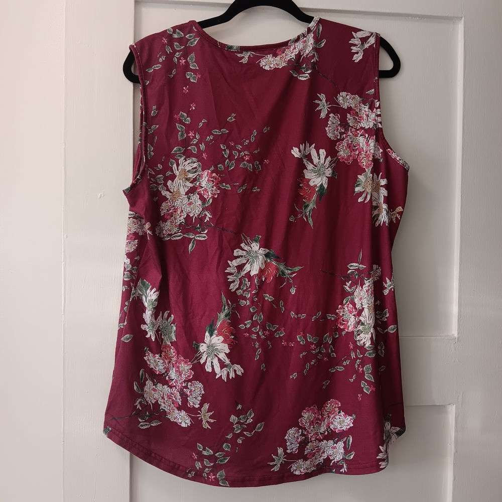 Womens Floral Sleeveless Top Size XXL